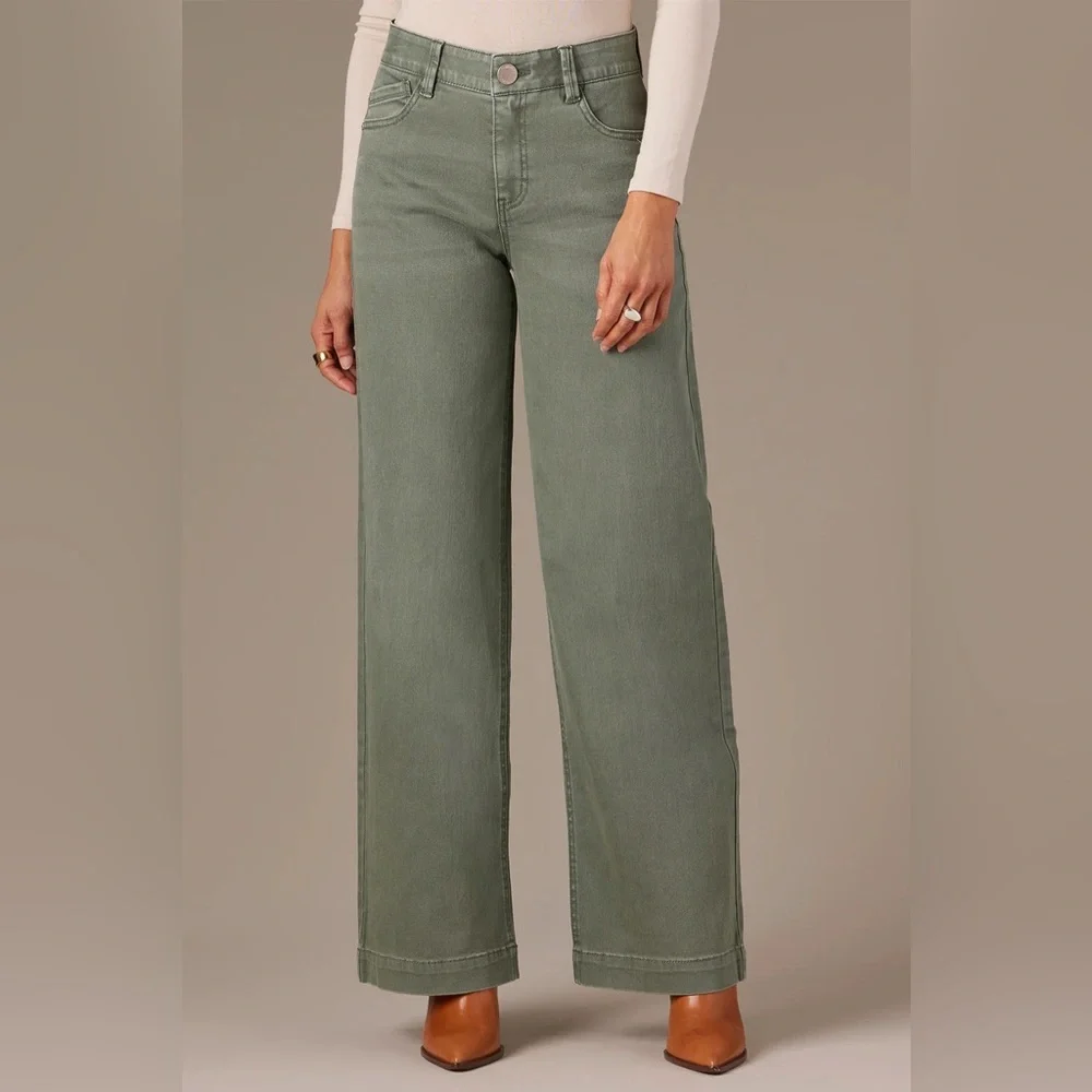 Wit & Wisdom SAM HIGH RISE WIDE LEG JEANS, AGAVE - Picture 1 of 5